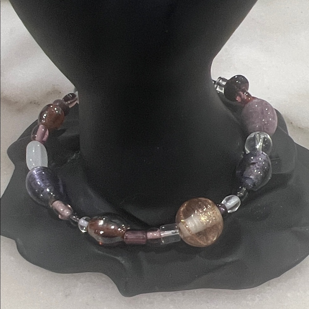 Artisan Purple Tone Glass Beaded Bracelet
